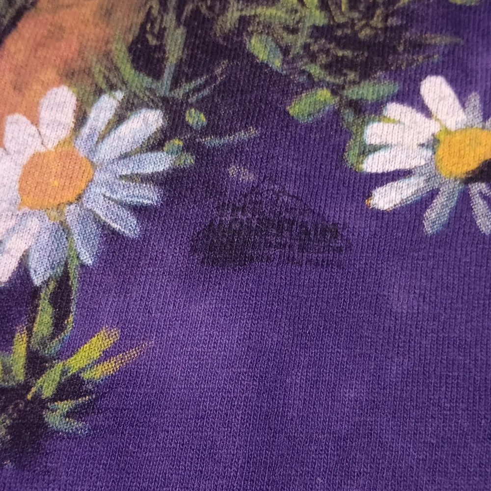 1999 The Mountain Rabbits & Flowers Tie Dye Shirt Vintage 90s Wildlife Tee Bunny - Picture 3 of 6